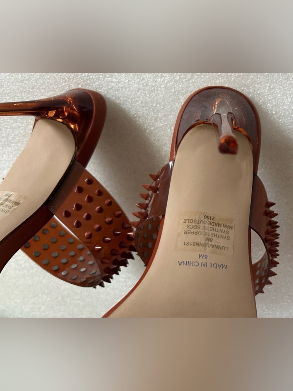 STEVE MADDEN TAN LUNNA SPIKY STUDED HEELS, Sz.8. SUPER SEXY, ELEVATES ANY OUTFIT - Picture 7 of 7